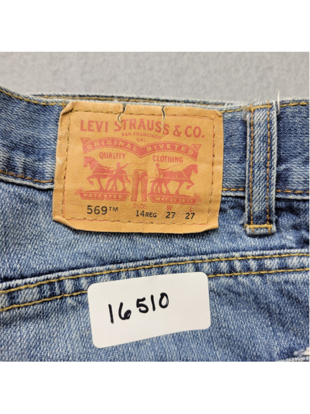 Levi's 569 Jeans Boys Size 14 Reg Blue Denim Light Wash 27X27 Loose Straight - Picture 11 of 11